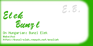 elek bunzl business card